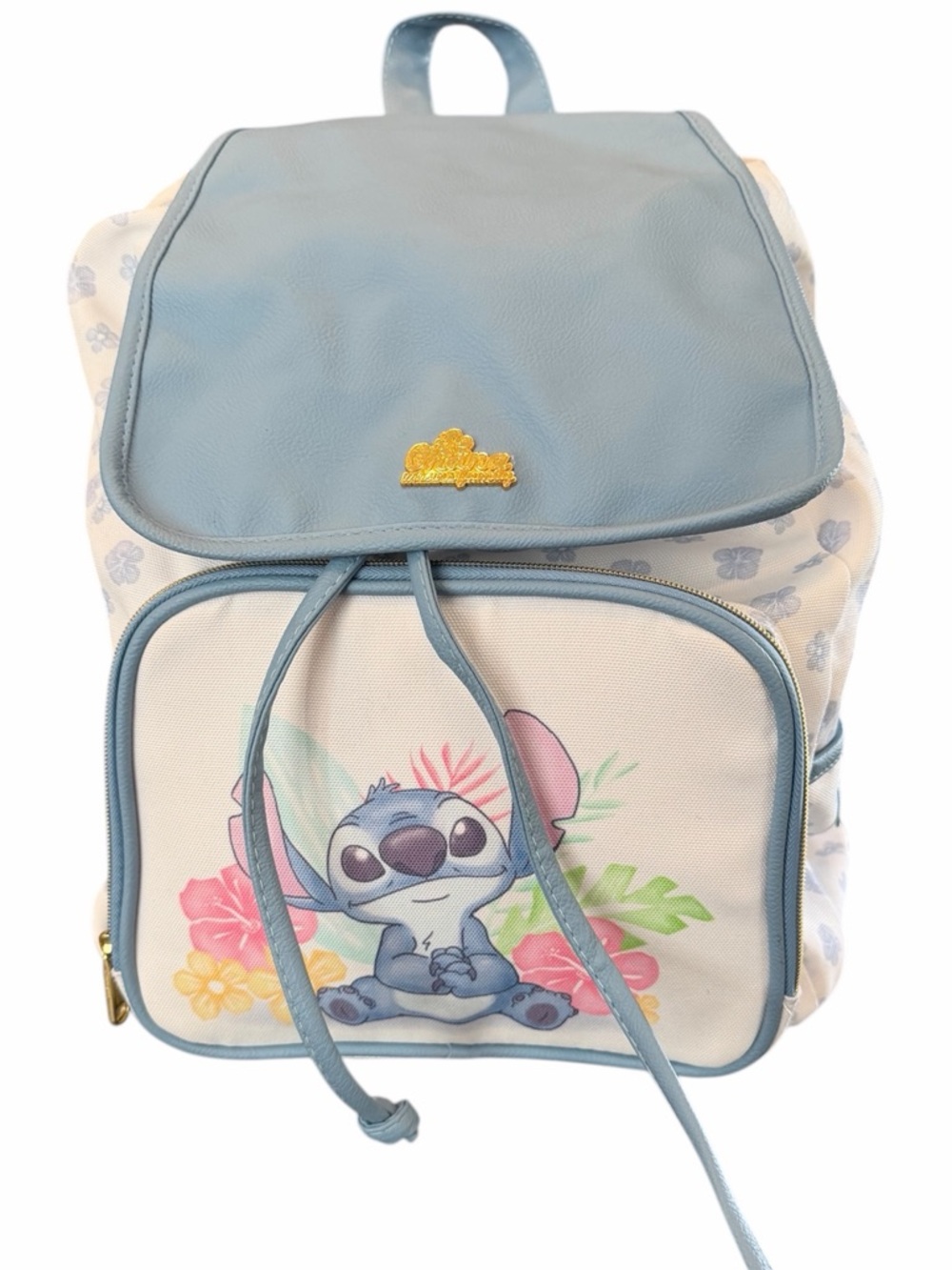 Loungefly Disney Lilo and Stitch Slouch Backpack Ohana Means Family Hibiscus EUC